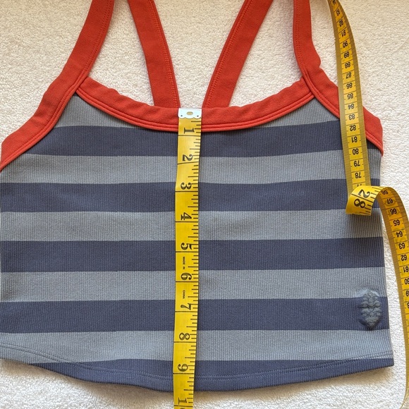 Free People FP Movement All Clear Striped Cami Tank Top Gray Orange M/L. - Picture 5 of 6